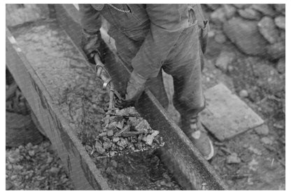 Gold Miner at Sluice Box Two Bit Creek South Dakota 1938 - Available at KNOWOL