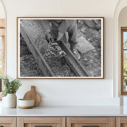 Gold Miner in Sluice Box at Two Bit Creek South Dakota 1938 - Available at KNOWOL