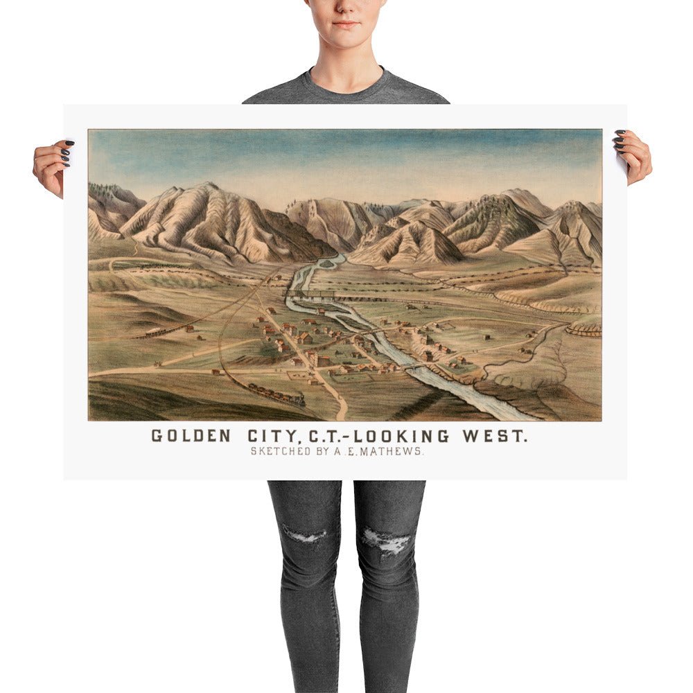 Golden City, CO 1870 Map - Available at KNOWOL