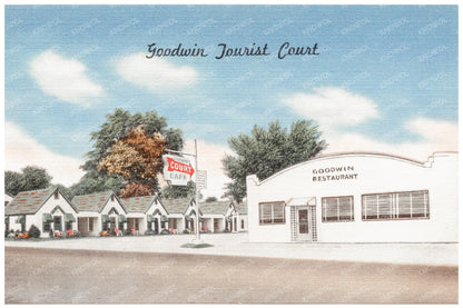 Goodwin Tourist Court Postcard 1930 - 1945 Vintage Travel Art - Available at KNOWOL