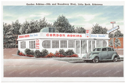 Gordon Adkins Little Rock Postcard 1930 - 1945 - Available at KNOWOL