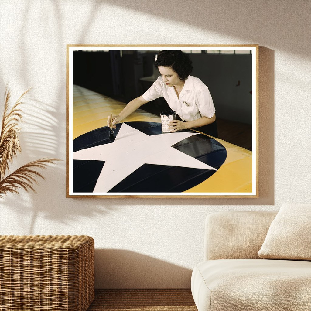 Grace Weaver Painting Insignia at Naval Air Base 1942 - Available at KNOWOL