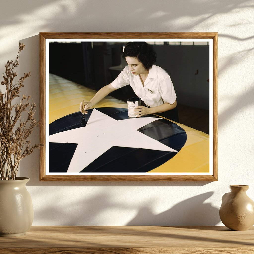 Grace Weaver Painting Insignia at Naval Air Base 1942 - Available at KNOWOL