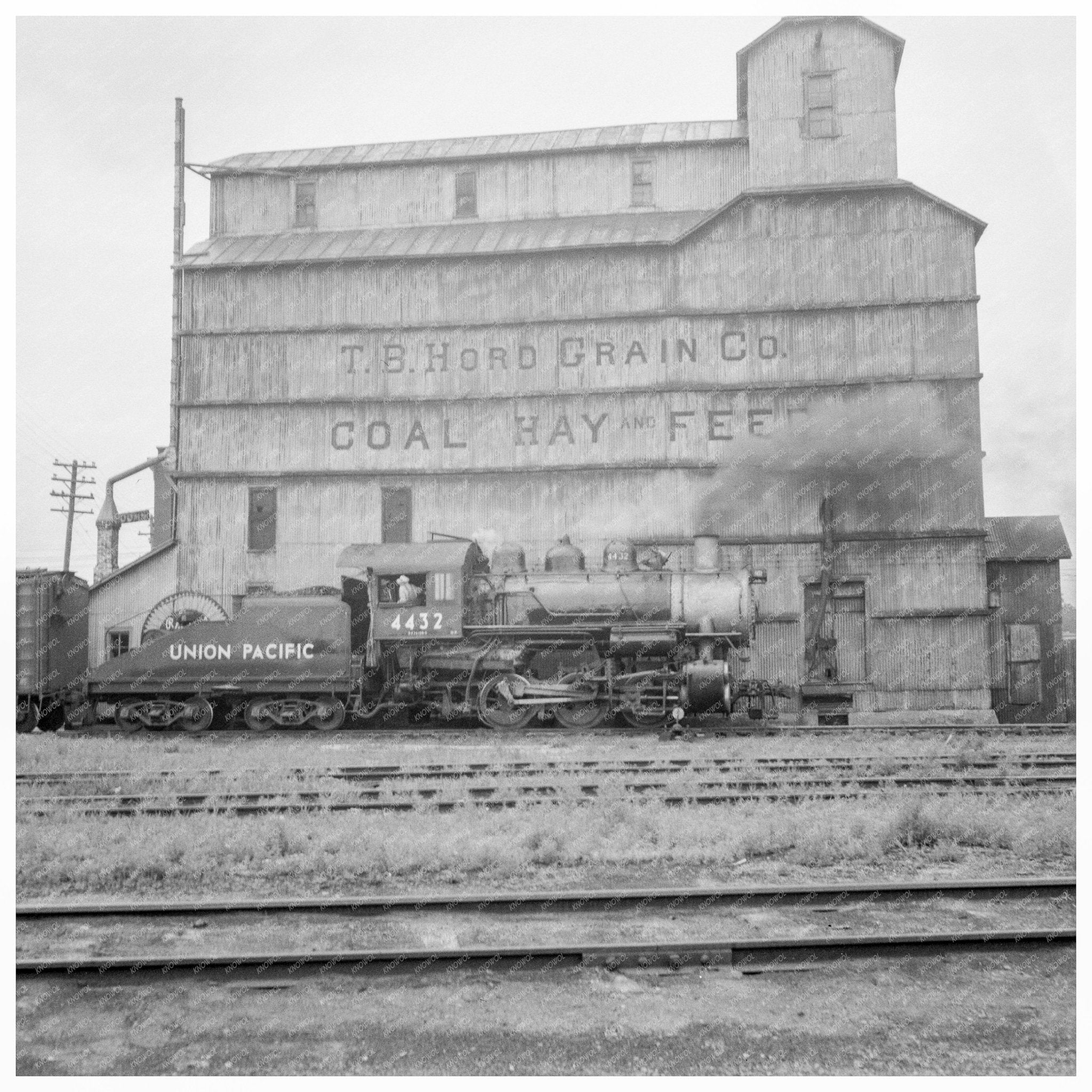 Grain Elevator and Railroad Yard North Platte 1939 - Available at KNOWOL