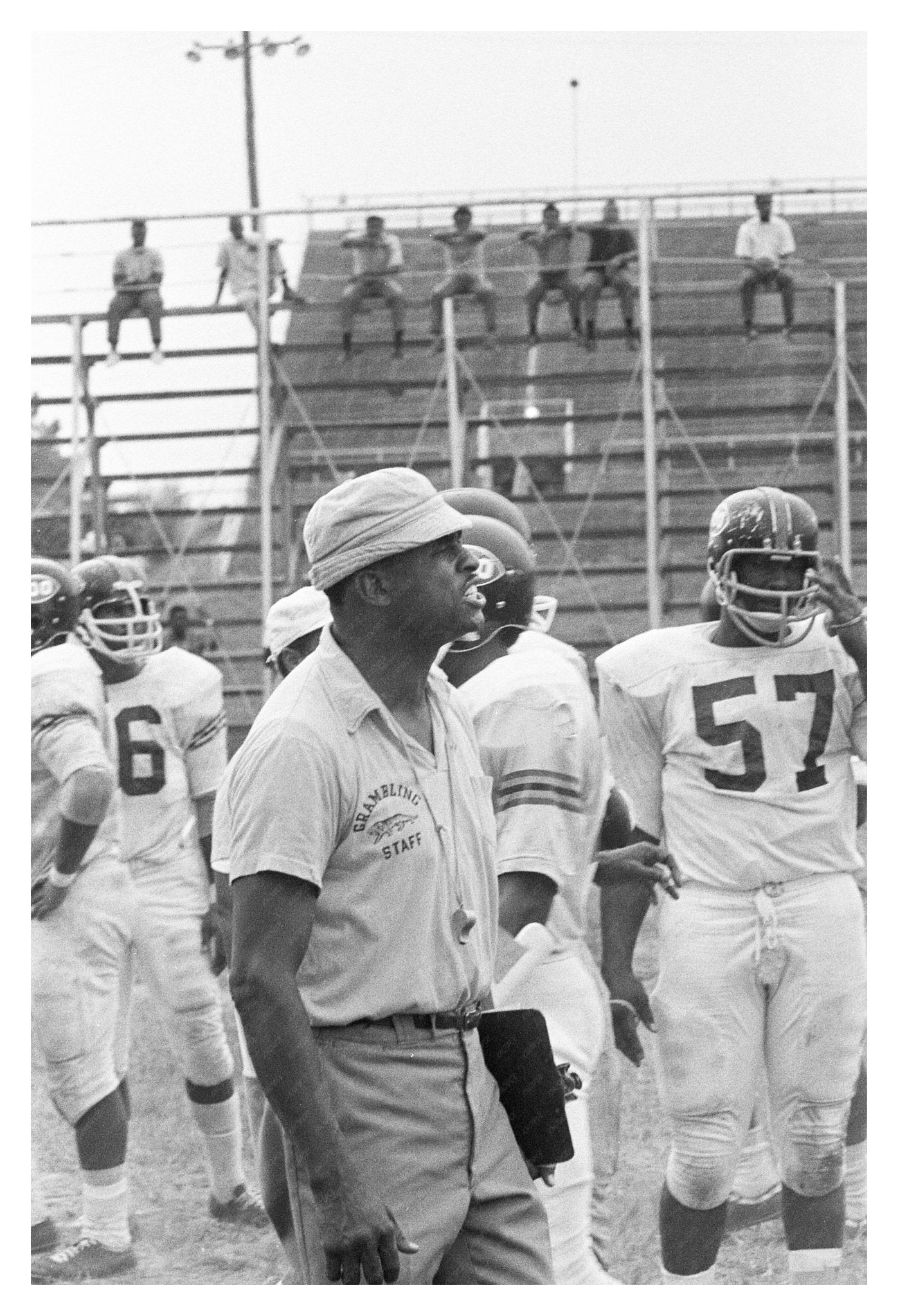 Grambling College Football Practice in 1969 Louisiana - Available at KNOWOL