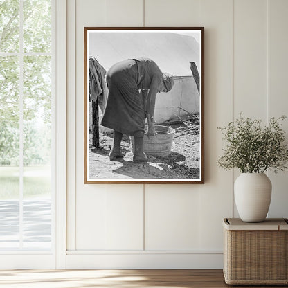 Grandmother Washing Clothes in Migrant Camp California 1939 - Available at KNOWOL