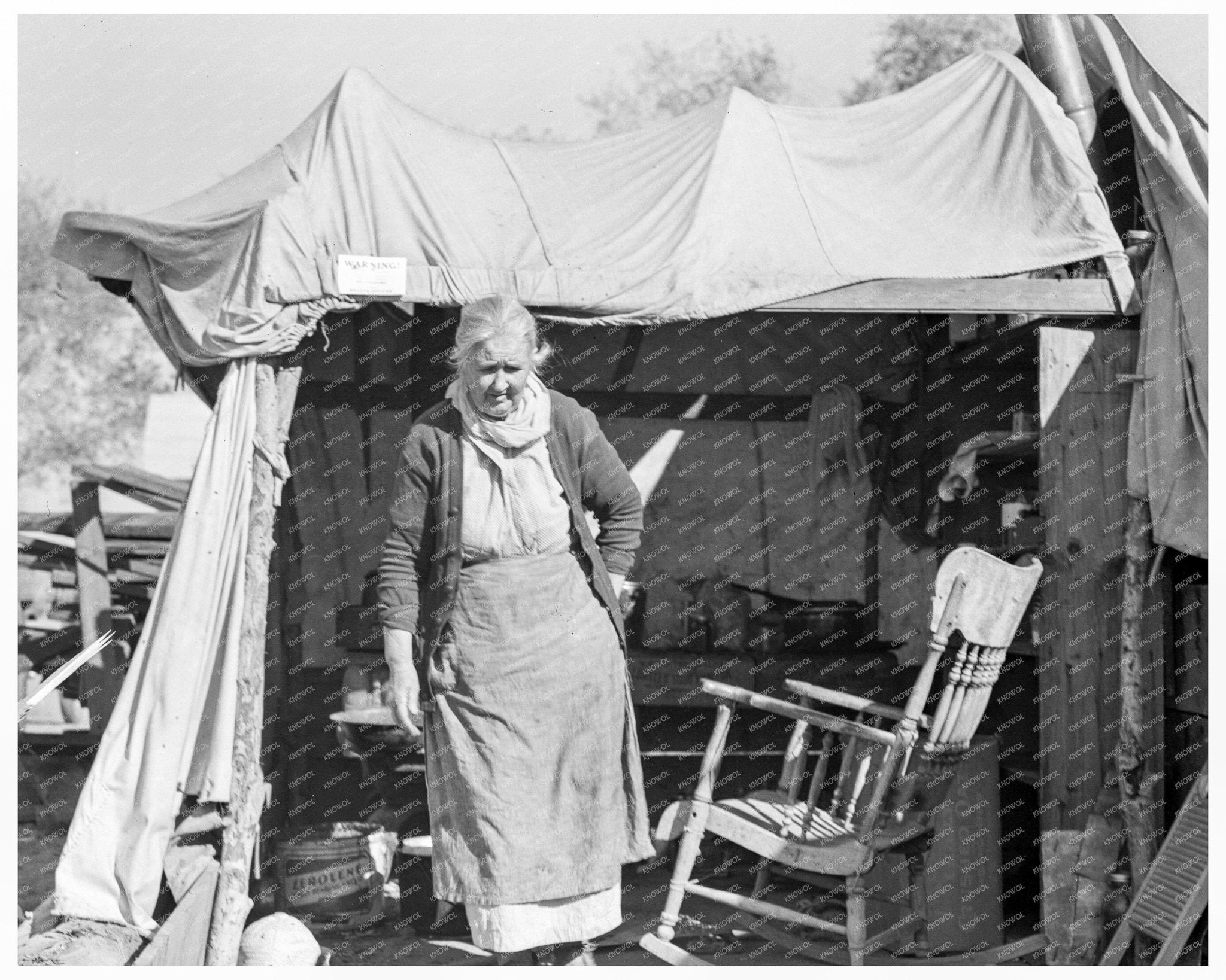 Grandmother with Twenty - Two Children Migrant Camp 1936 - Available at KNOWOL