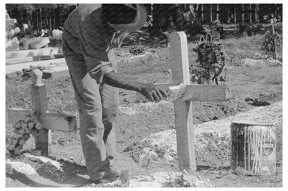 Grave Marker Painting on All Saints Day New Roads 1938 - Available at KNOWOL