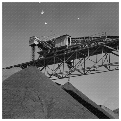 Gravel Under Conveyor Belt at Shasta Dam June 1942 - Available at KNOWOL