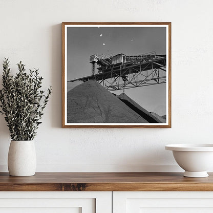 Gravel Under Conveyor Belt at Shasta Dam June 1942 - Available at KNOWOL