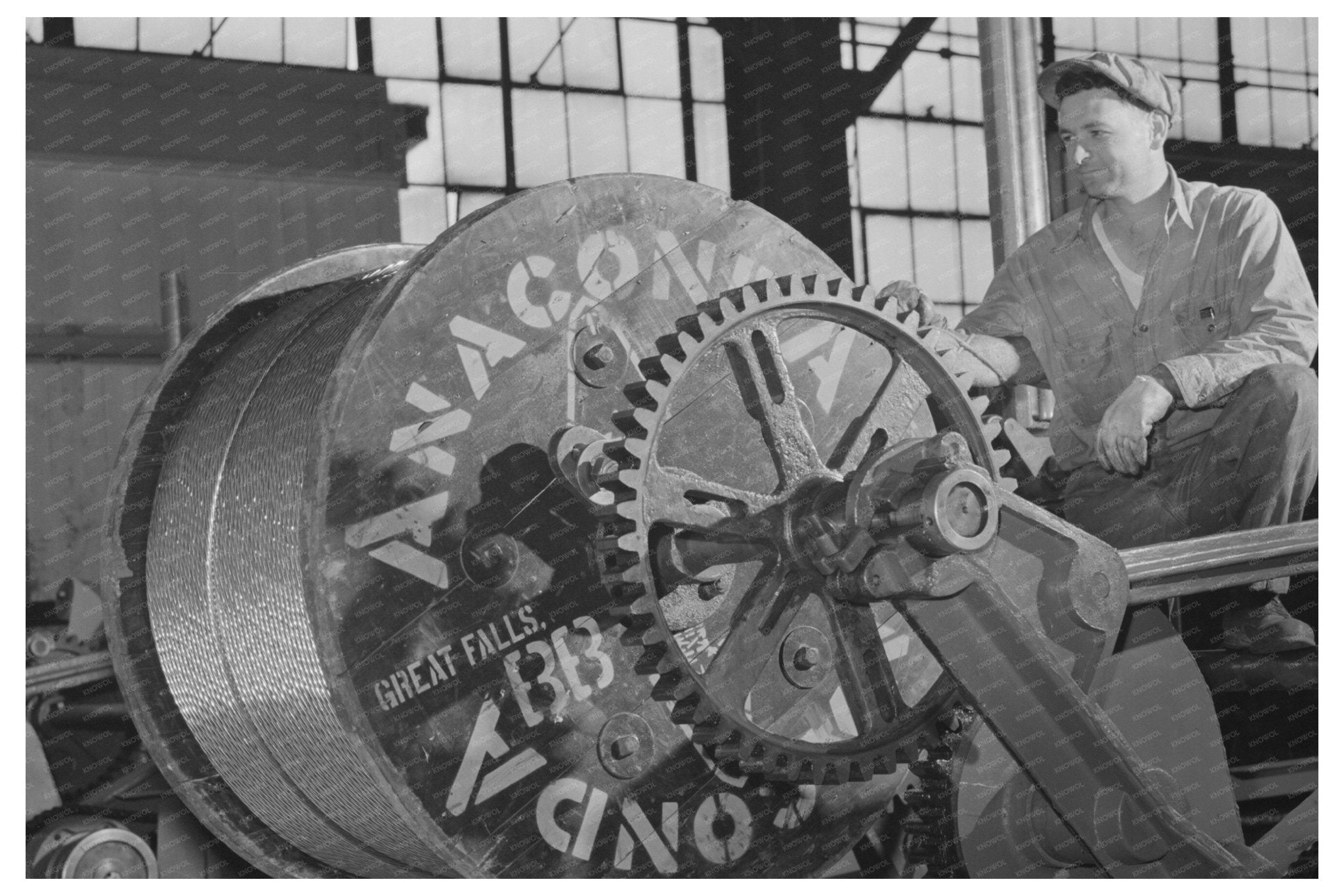 Great Falls Montana Anaconda Cable Machine September 1942 - Available at KNOWOL