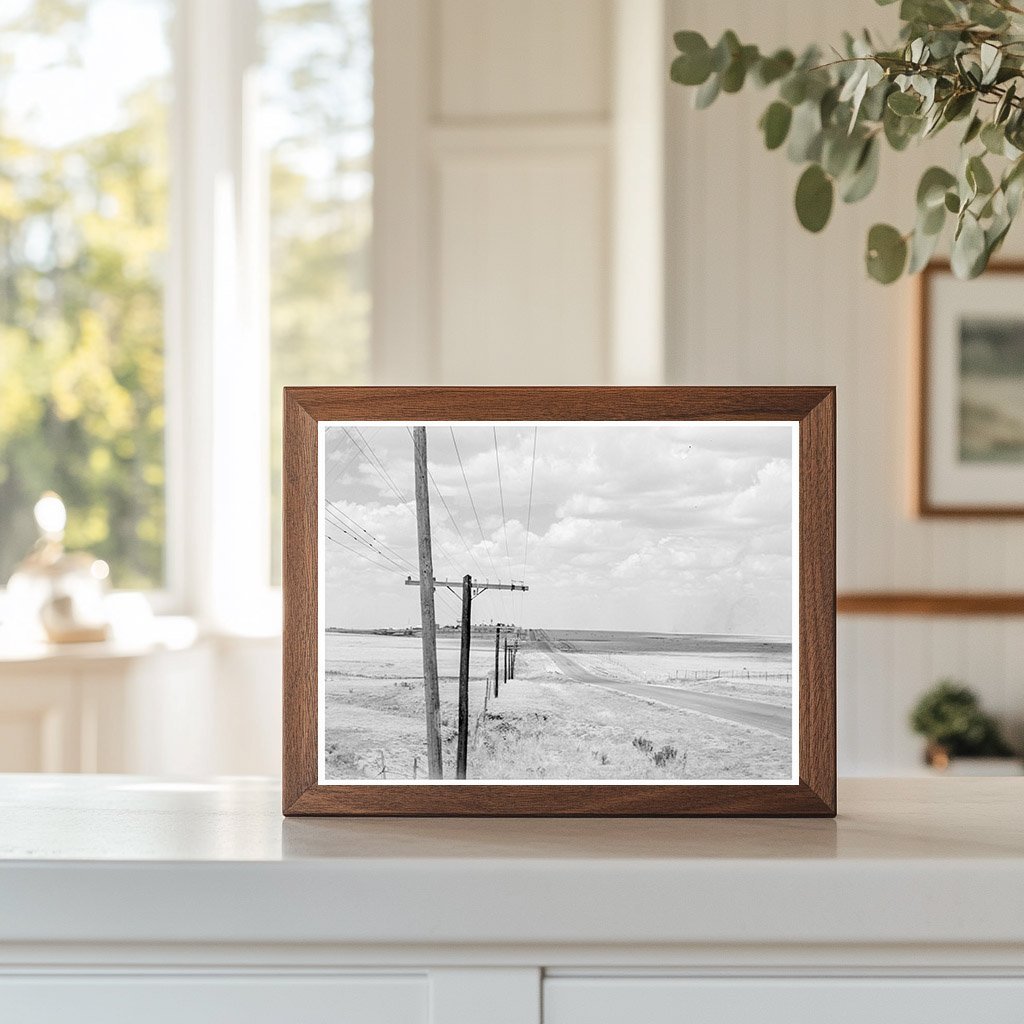 Great Plains Landscape and Highway Near Amarillo Texas 1939 - Available at KNOWOL