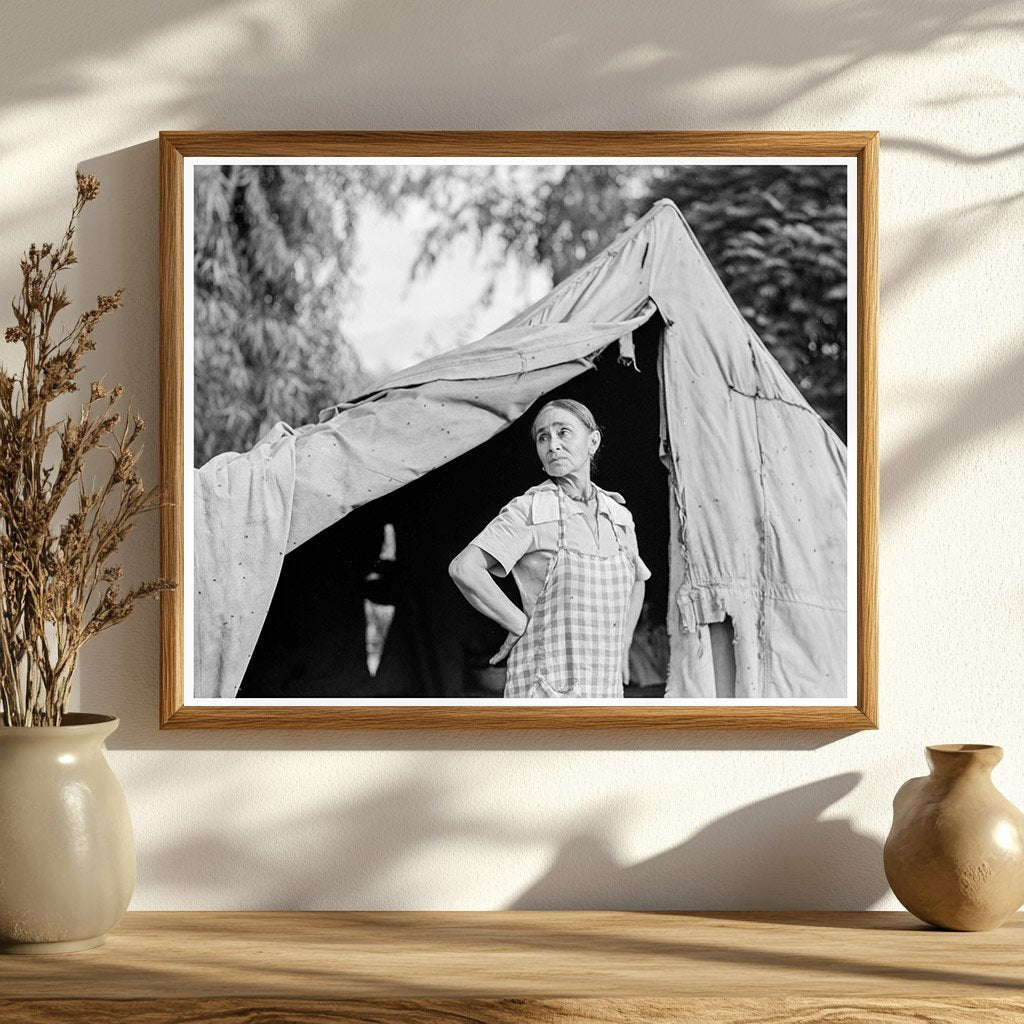 Greek Woman in Cotton Camp Exeter California 1936 - Available at KNOWOL