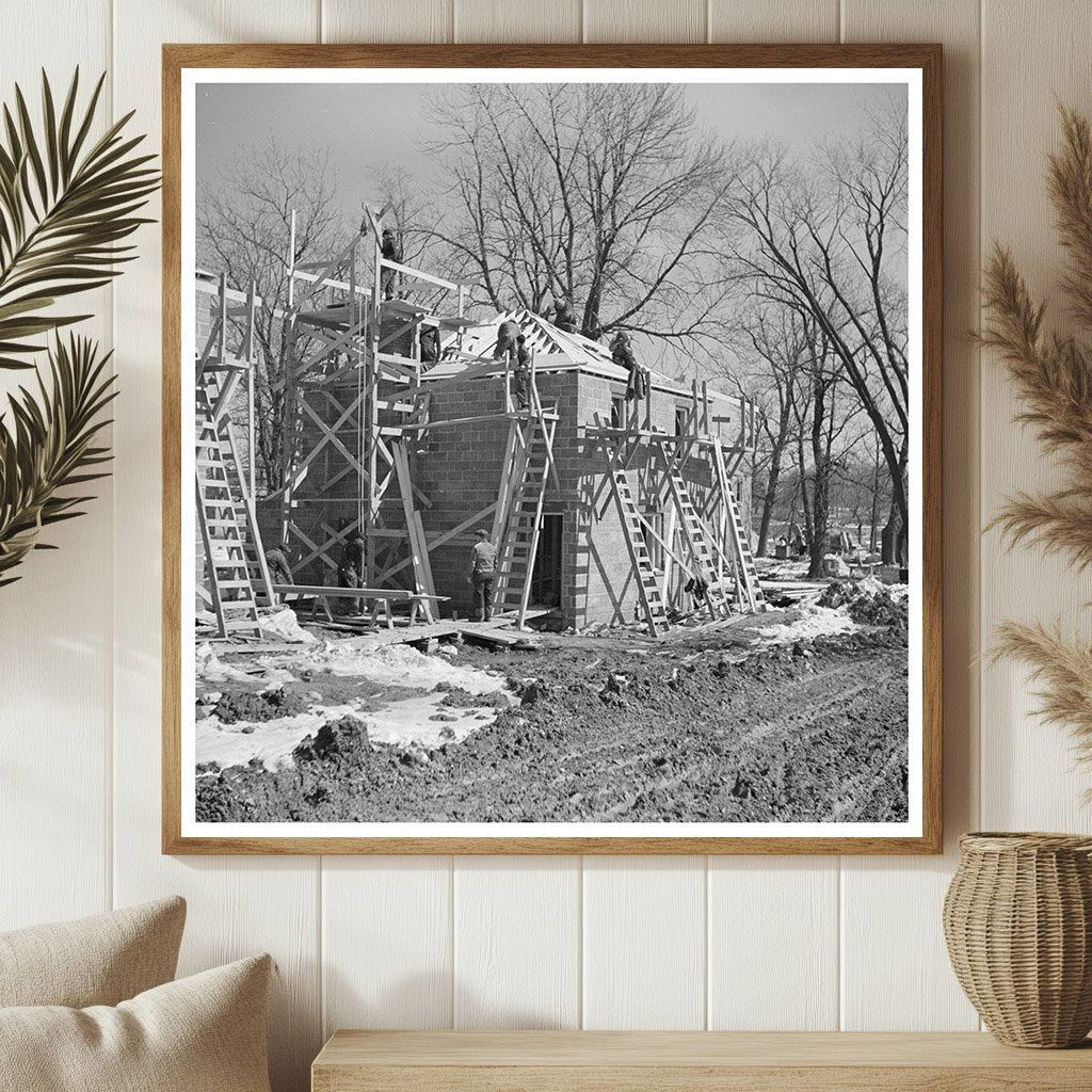 Greendale Wisconsin House Under Construction March 1937 - Available at KNOWOL