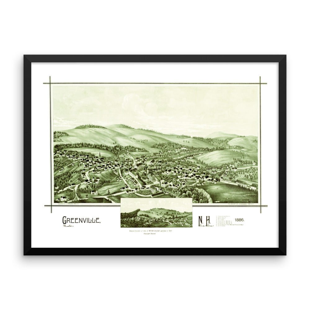 Greenville, NH 1886 Framed - Available at KNOWOL