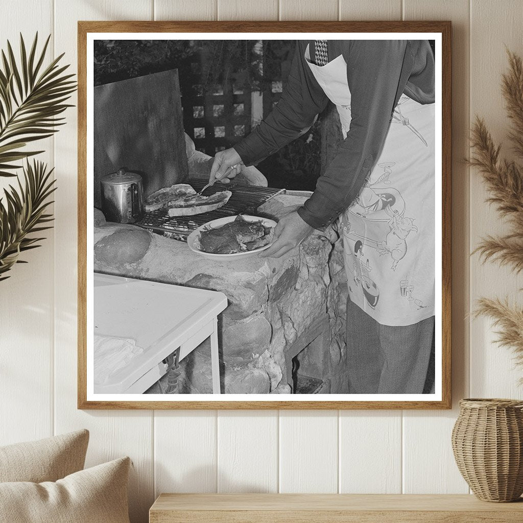 Grilling Steaks in Turlock California May 1942 - Available at KNOWOL