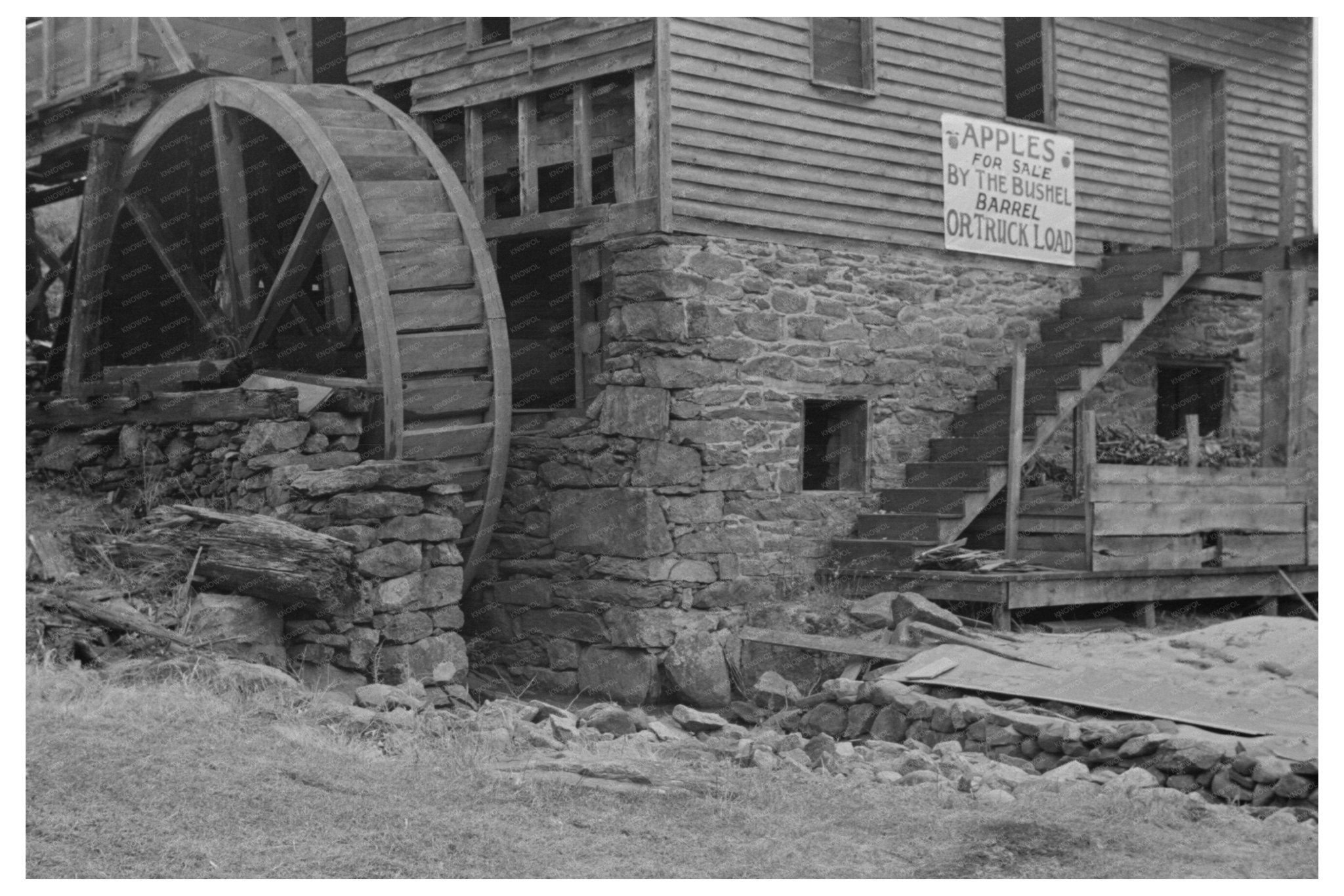 Gristmill Detail Shenandoah National Park January 1938 - Available at KNOWOL