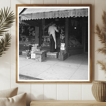 Grocery Store Clerk Painting Sign Minneapolis 1937 - Available at KNOWOL