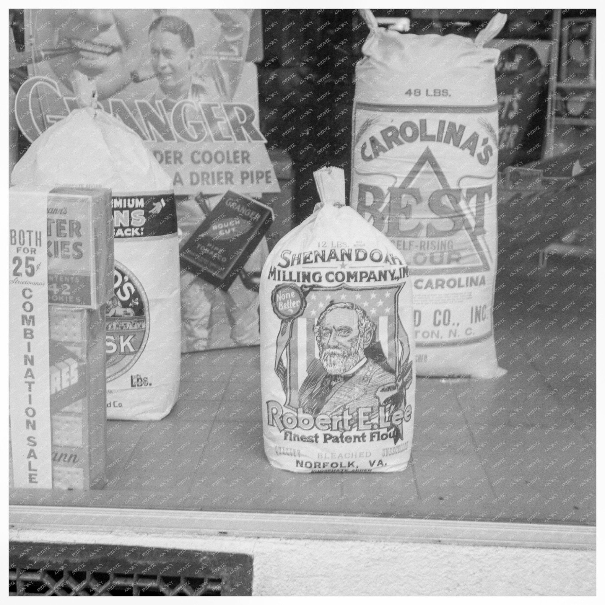 Grocery Store Window Mebane North Carolina July 1939 - Available at KNOWOL