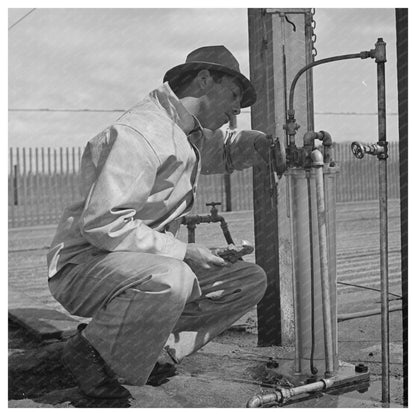 Guayule Nursery Irrigator in Salinas California 1942 - Available at KNOWOL