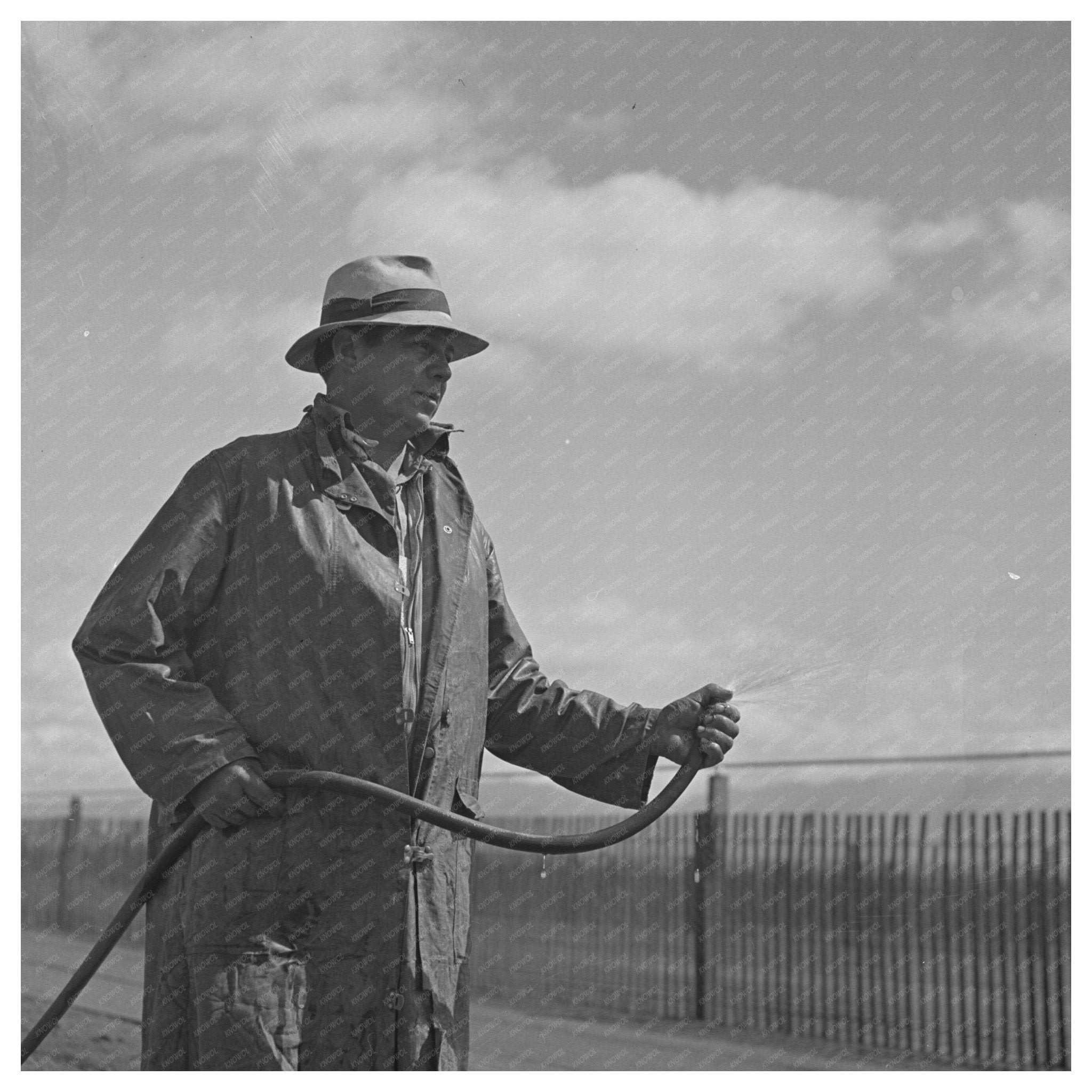 Guayule Nursery Irrigator Salinas California 1942 - Available at KNOWOL