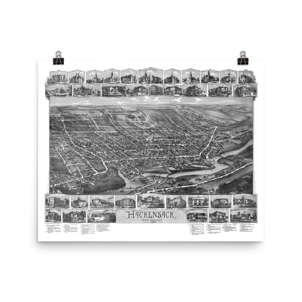 Hackensack, NJ 1896 Black & White - Available at KNOWOL