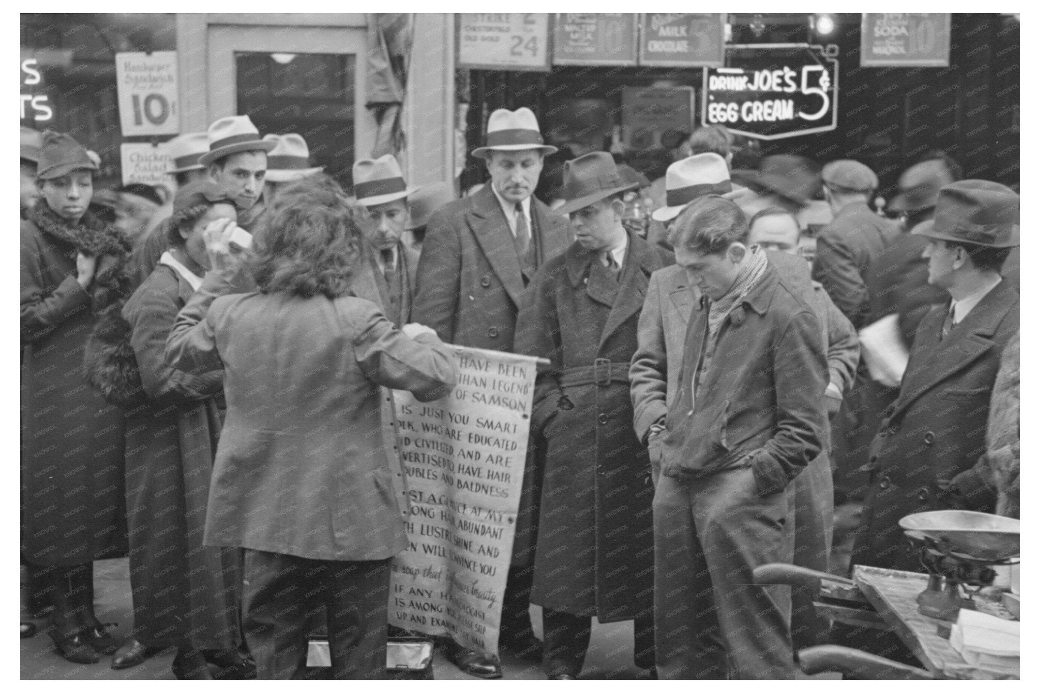 Hair Tonic Salesman on 7th Avenue New York City 1936 - Available at KNOWOL