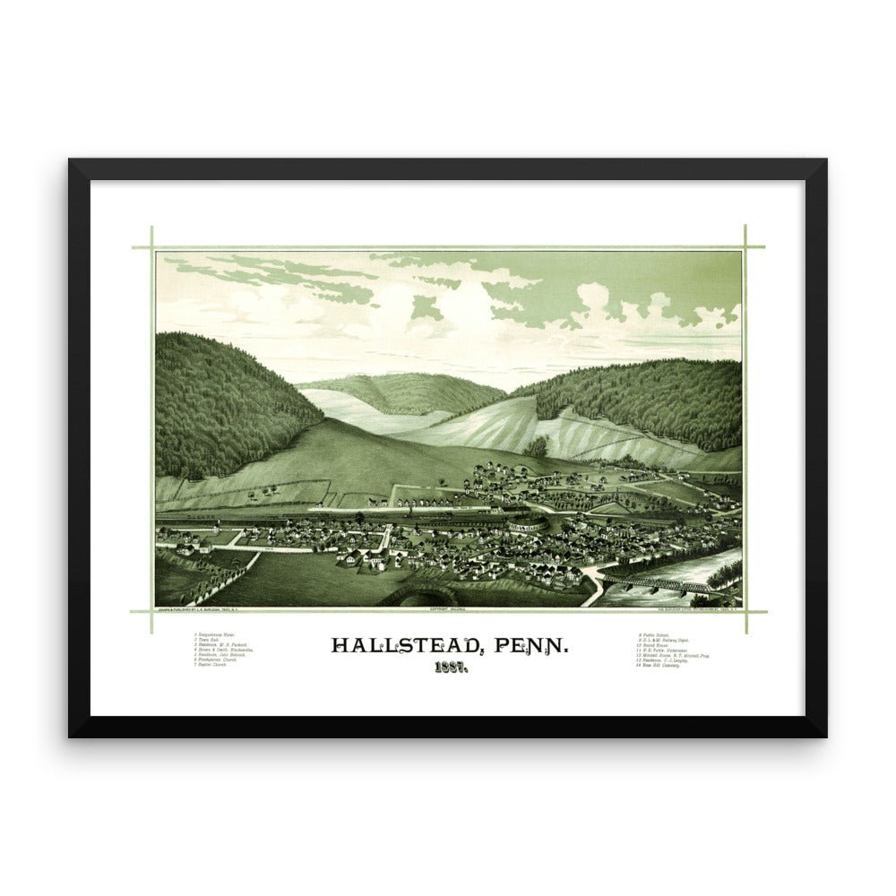 Hallstead, PA, 1887 Framed - Available at KNOWOL