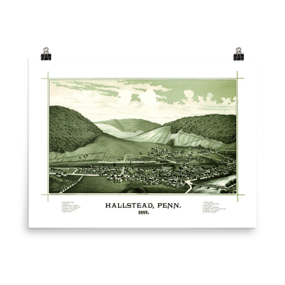 Hallstead, PA 1887 Map - Available at KNOWOL