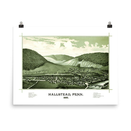 Hallstead, PA 1887 Map - Available at KNOWOL