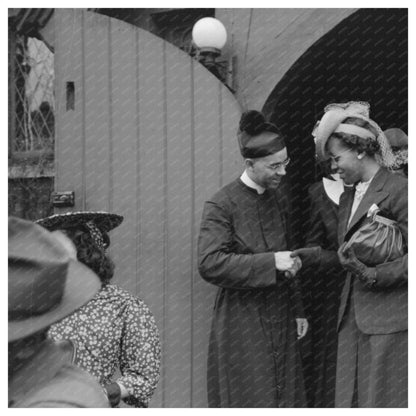 Handshakes at Episcopal Church Chicago April 1941 - Available at KNOWOL