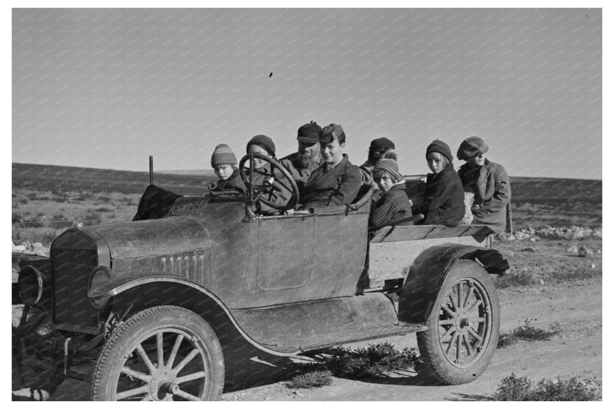 Harshenberger Family Travels in Car Antelope Montana 1937 - Available at KNOWOL