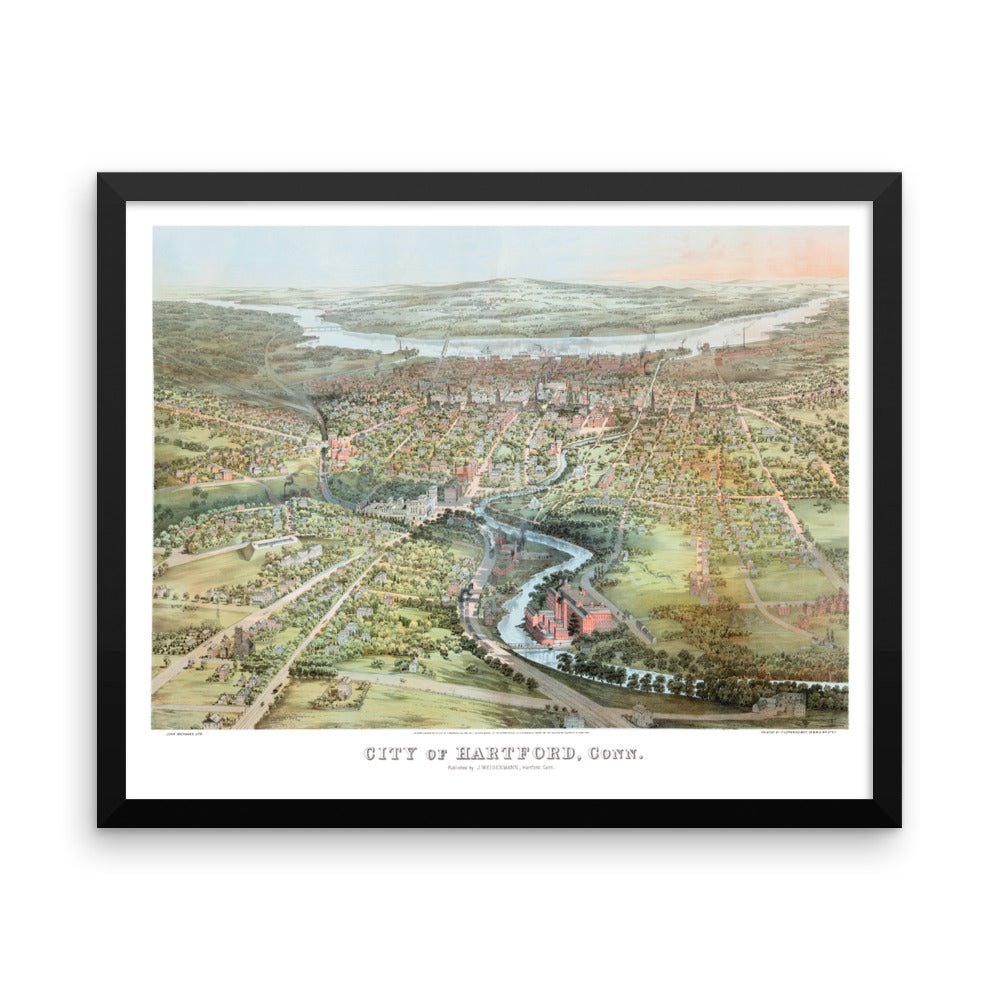 Hartford, CT 1864 Framed - Available at KNOWOL