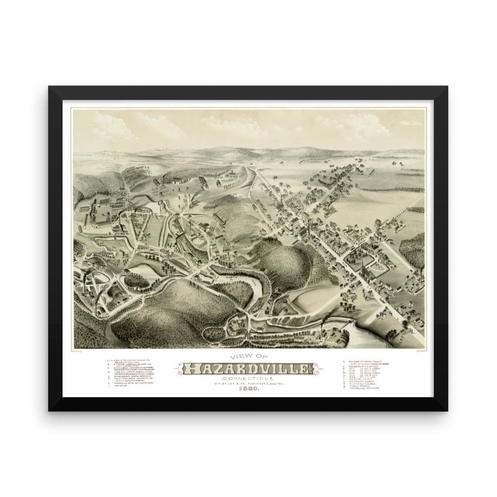 Hazardville, Connecticut 1880 Framed - Available at KNOWOL