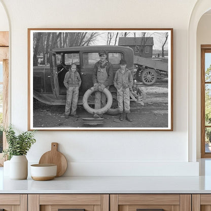 Henry Monk with Stepchildren on Iowa Farm December 1936 - Available at KNOWOL