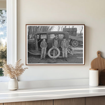 Henry Monk with Stepchildren on Iowa Farm December 1936 - Available at KNOWOL