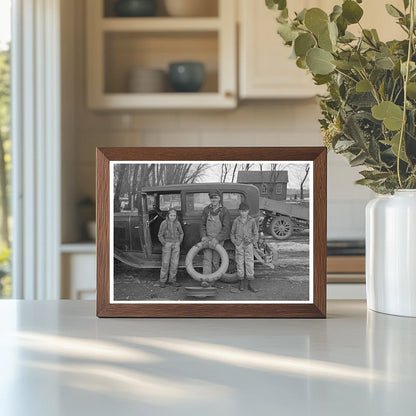 Henry Monk with Stepchildren on Iowa Farm December 1936 - Available at KNOWOL