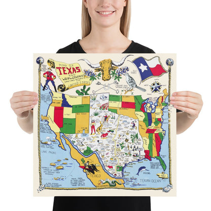 Historic Map of Texas and its Loyal Colonies - Available at KNOWOL