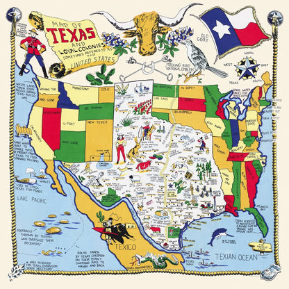 Historic Map of Texas and its Loyal Colonies - Available at KNOWOL