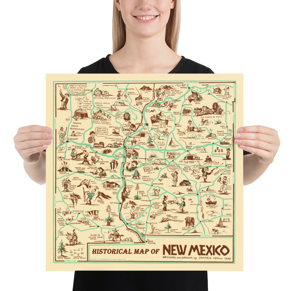 Historical Map of New Mexico - Available at KNOWOL