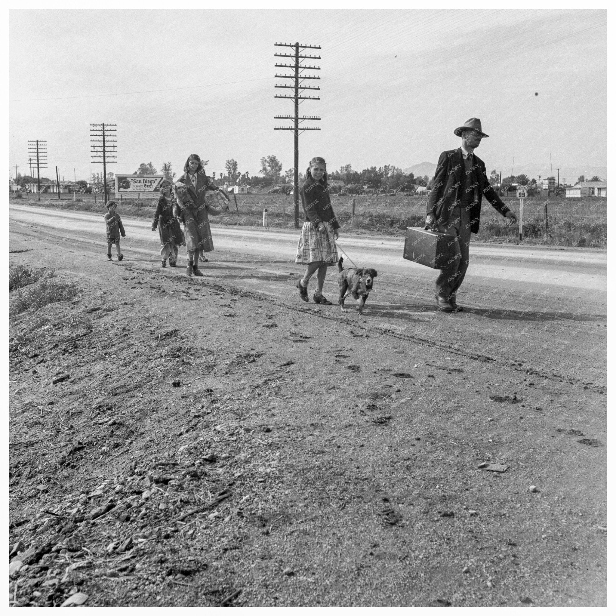 Homeless Family on U.S. Highway 99 February 1939 - Available at KNOWOL