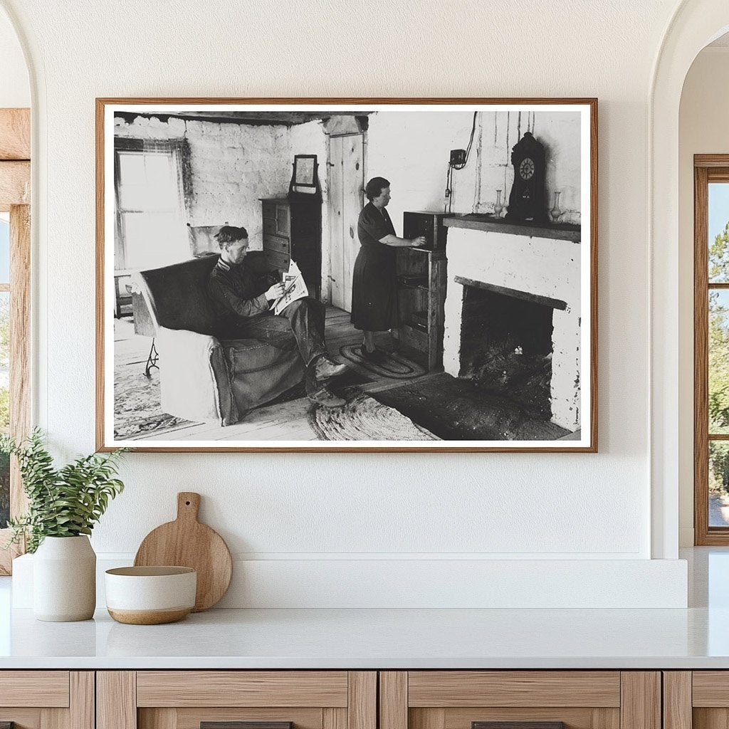 Homesteading Couple in Adobe House Pie Town New Mexico 1940 - Available at KNOWOL