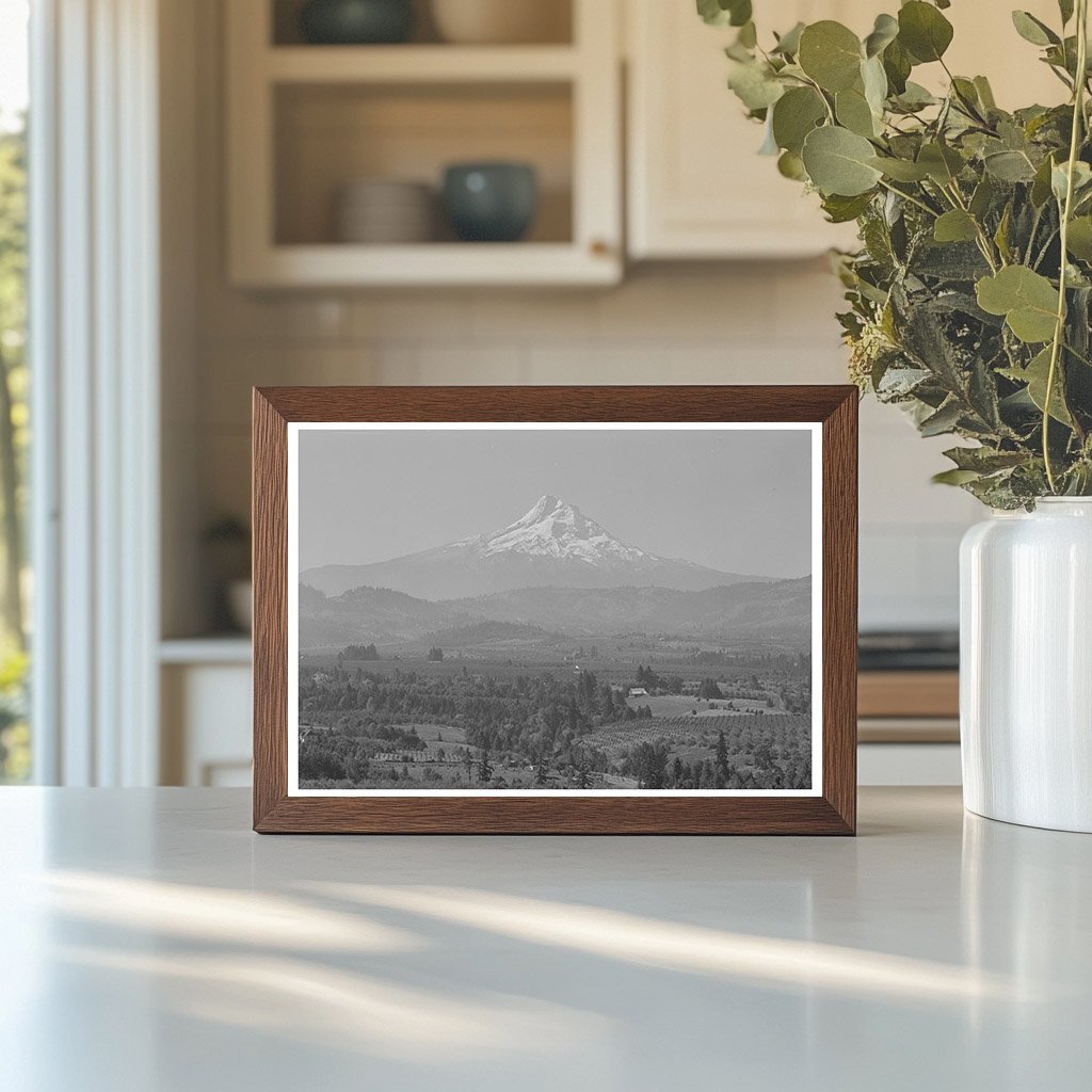 Hood River Valley Orchards with Mount Hood 1941 - Available at KNOWOL