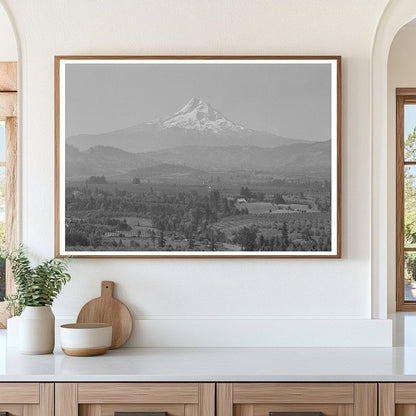 Hood River Valley Orchards with Mount Hood 1941 - Available at KNOWOL