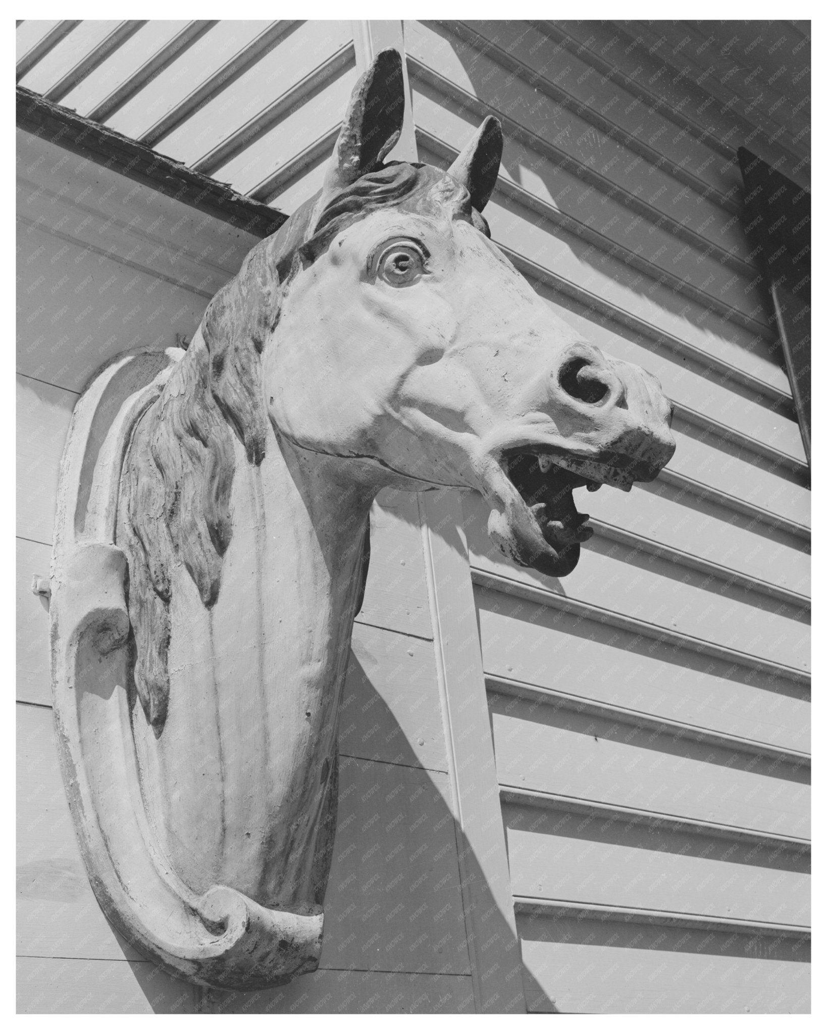 Horse Decorations at Blacksmith Shop Williamsburg 1943 - Available at KNOWOL