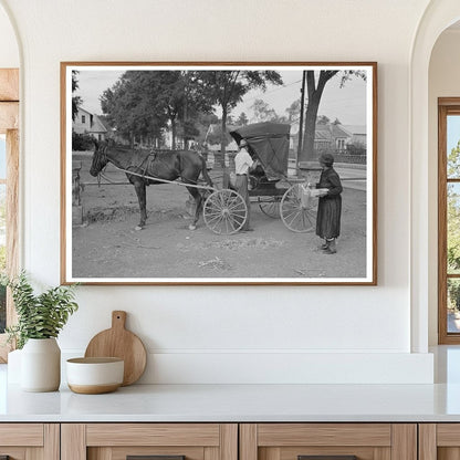 Horse - Drawn Buggy Grocery Loading Lafayette 1938 - Available at KNOWOL