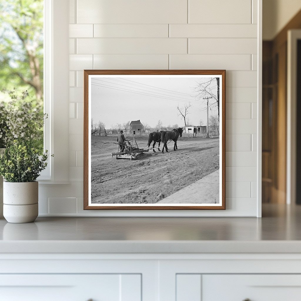 Horse - Drawn Mud Sled in Shawneetown Flood April 1937 - Available at KNOWOL