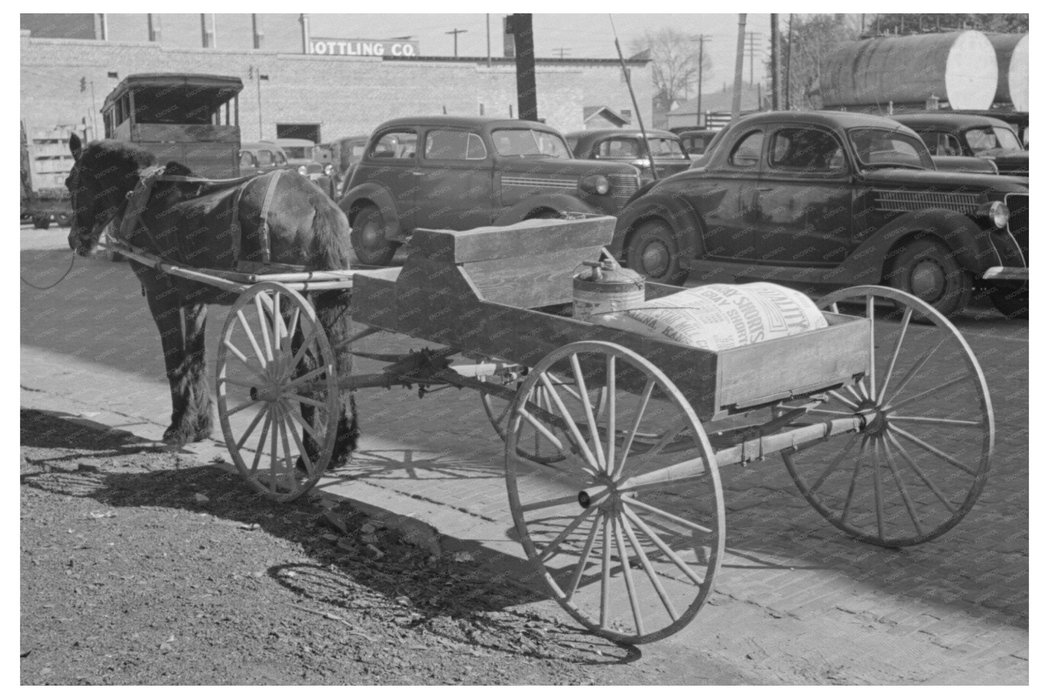 Horse - Drawn Spring Wagon in Laurel Mississippi 1939 - Available at KNOWOL