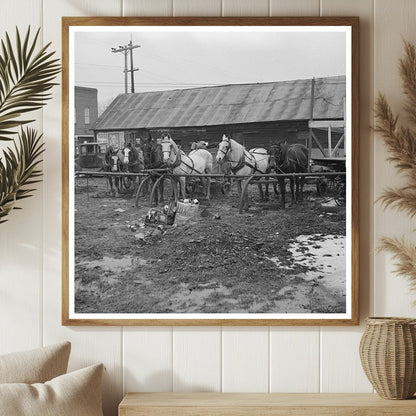 Horses at Hitching Posts Joy Illinois 1937 - Available at KNOWOL