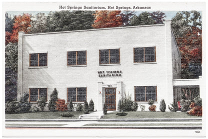 Hot Springs Sanitarium Vintage Postcard 1930 - 1945 - Available at KNOWOL